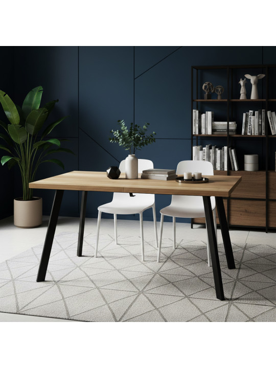 Ճաշասեղան MAMADOMA BORG-140, РАЗДВИЖНОЙ 140(180)X85, ДУБ КАНЬОН/ЧЕРНЫЙ, 1 (УПАК.) (1) 