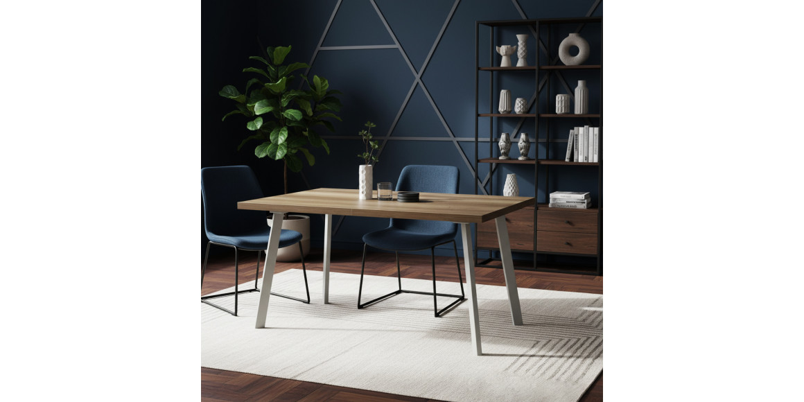 Ճաշասեղան MAMADOMA BORG-140, РАЗДВИЖНОЙ 140(180)X85, ДУБ КАНЬОН/БЕЛЫЙ, 1 (УПАК.) (1) 