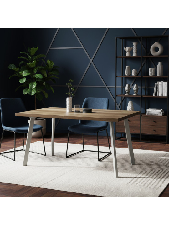 Ճաշասեղան MAMADOMA BORG-140, РАЗДВИЖНОЙ 140(180)X85, ДУБ КАНЬОН/БЕЛЫЙ, 1 (УПАК.) (1) 