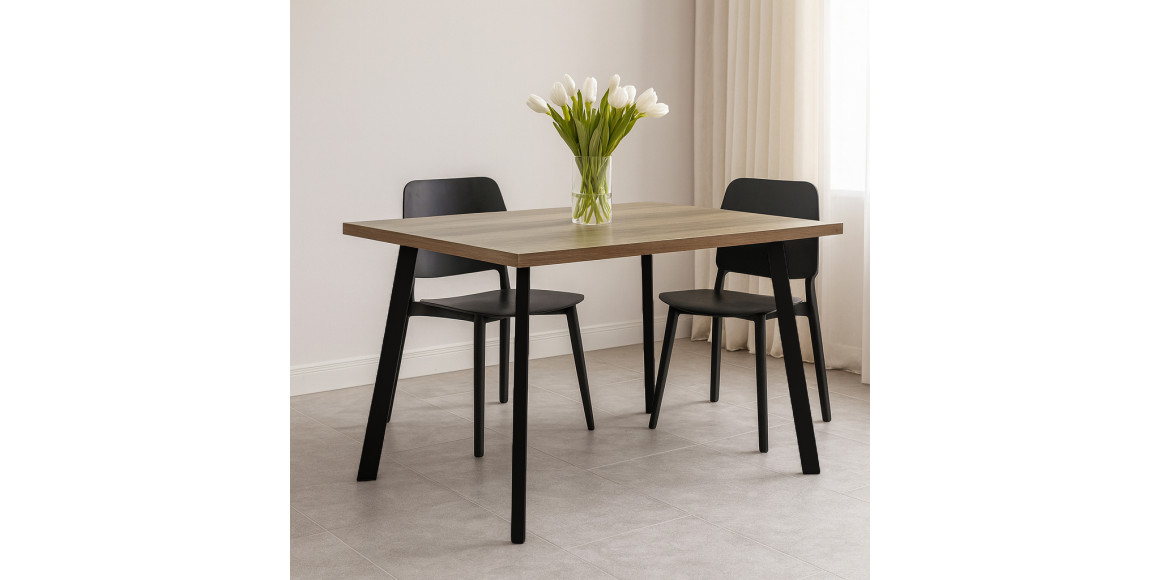 Dining table MAMADOMA BORG-140, РАЗДВИЖНОЙ 140(180)X85, ДУБ КАНЬОН/ЧЕРНЫЙ, 1 (УПАК.) (1) 