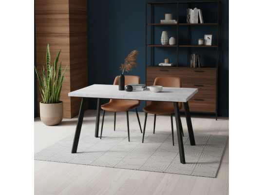 Dining table MAMADOMA BORG-140, РАЗДВИЖНОЙ 140(180)X85, СЕРЫЙ СЛАНЕЦ/ЧЕРНЫЙ,1 (УПАК.) 