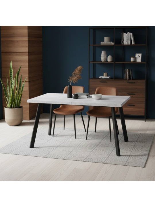 Ճաշասեղան MAMADOMA BORG-140, РАЗДВИЖНОЙ 140(180)X85, СЕРЫЙ СЛАНЕЦ/ЧЕРНЫЙ,1 (УПАК.) 