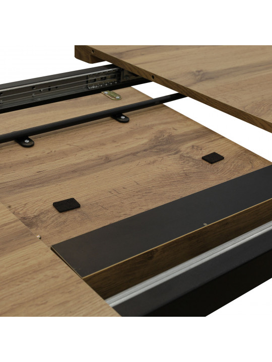 Ճաշասեղան MAMADOMA BORG-140, РАЗДВИЖНОЙ 140(180)X85, ДУБ ВОТАН/ЧЕРНЫЙ, 1 (УПАК.) (1) 