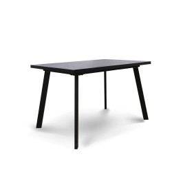 Обеденный стол HOBEL CRYSTAL-120(160)X80 METAL BLACK/K539 GREY (2) 