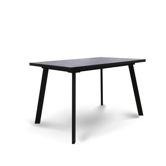 Обеденный стол HOBEL CRYSTAL-120(160)X80 METAL BLACK/K539 GREY (2) 