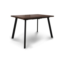 Обеденный стол HOBEL CRYSTAL-120(160)X80 METAL BLACK/NUT OAK PIGMENT (2) 