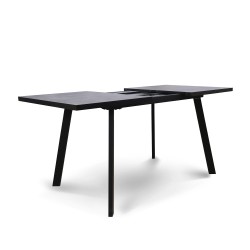 Обеденный стол HOBEL CRYSTAL-120(160)X80 METAL BLACK/K539 GREY (2) 