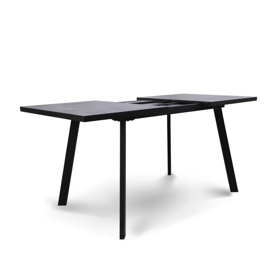 Обеденный стол HOBEL CRYSTAL-120(160)X80 METAL BLACK/K539 GREY (2) 