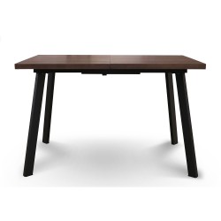 Обеденный стол HOBEL CRYSTAL-120(160)X80 METAL BLACK/NUT OAK PIGMENT (2) 