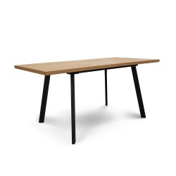 Обеденный стол HOBEL CRYSTAL-120(160)X80 METAL BLACK/DUB NATURAL (2) 