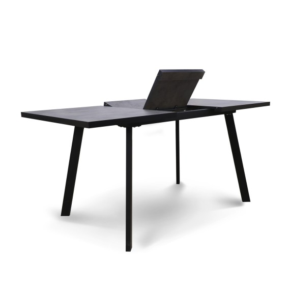 Обеденный стол HOBEL CRYSTAL-120(160)X80 METAL BLACK/K539 GREY (2) 