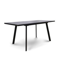 Обеденный стол HOBEL CRYSTAL-120(160)X80 METAL BLACK/K539 GREY (2) 
