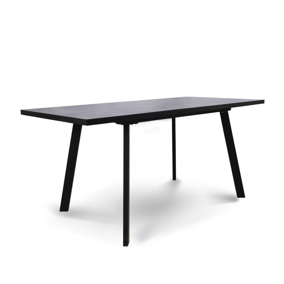 Обеденный стол HOBEL CRYSTAL-120(160)X80 METAL BLACK/K539 GREY (2) 