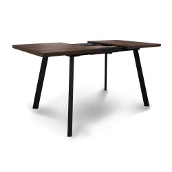Обеденный стол HOBEL CRYSTAL-120(160)X80 METAL BLACK/NUT OAK PIGMENT (2) 
