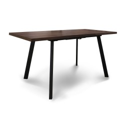 Обеденный стол HOBEL CRYSTAL-120(160)X80 METAL BLACK/NUT OAK PIGMENT (2) 
