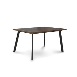 Обеденный стол HOBEL CRYSTAL-140(180)X85 METAL BLACK/DUB BROWN PIGMENT (2) 