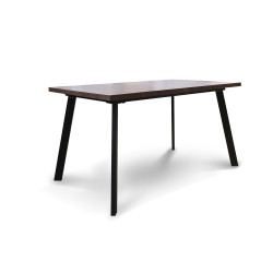 Dining table HOBEL CRYSTAL-140(180)X85 METAL BLACK/NUT OAK PIGMENT (2) 