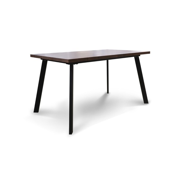 Dining table HOBEL CRYSTAL-140(180)X85 METAL BLACK/NUT OAK PIGMENT (2) 