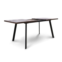 Dining table HOBEL CRYSTAL-140(180)X85 METAL BLACK/NUT OAK PIGMENT (2) 