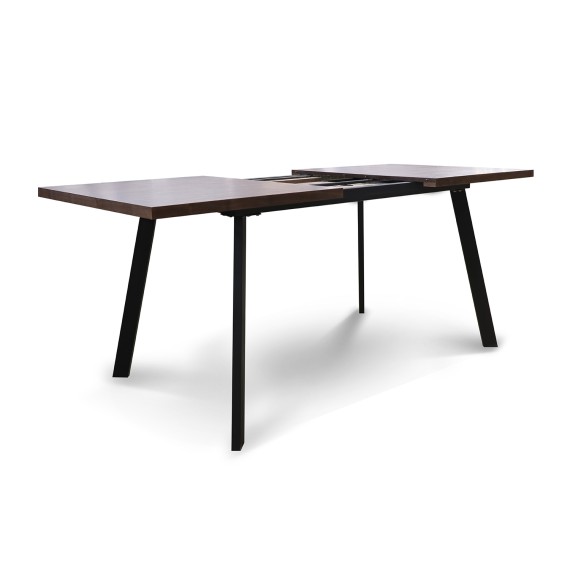 Dining table HOBEL CRYSTAL-140(180)X85 METAL BLACK/NUT OAK PIGMENT (2) 