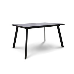 Обеденный стол HOBEL CRYSTAL-140(180)X85 METAL BLACK/K539 GREY (2) 