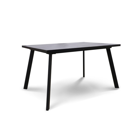 Обеденный стол HOBEL CRYSTAL-140(180)X85 METAL BLACK/K539 GREY (2) 