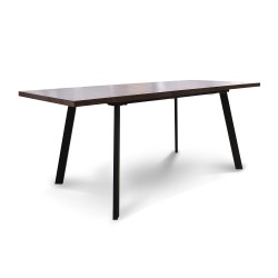 Dining table HOBEL CRYSTAL-140(180)X85 METAL BLACK/NUT OAK PIGMENT (2) 