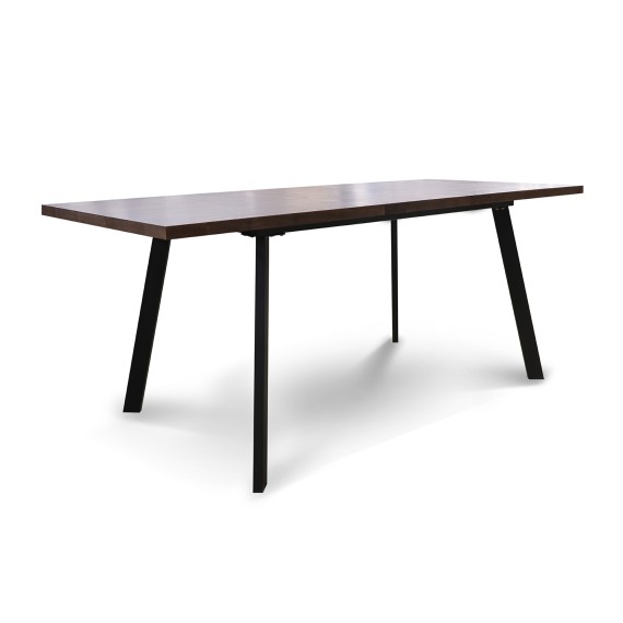 Dining table HOBEL CRYSTAL-140(180)X85 METAL BLACK/NUT OAK PIGMENT (2) 