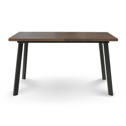 Обеденный стол HOBEL CRYSTAL-140(180)X85 METAL BLACK/DUB BROWN PIGMENT (2) 