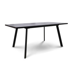 Обеденный стол HOBEL CRYSTAL-140(180)X85 METAL BLACK/K539 GREY (2) 