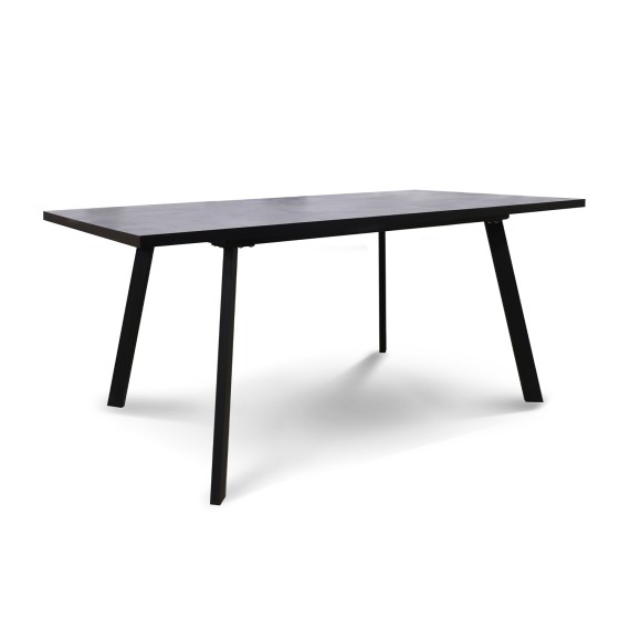 Обеденный стол HOBEL CRYSTAL-140(180)X85 METAL BLACK/K539 GREY (2) 