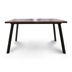 Dining table HOBEL CRYSTAL-140(180)X85 METAL BLACK/NUT OAK PIGMENT (2) 