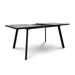 Обеденный стол HOBEL CRYSTAL-140(180)X85 METAL BLACK/K539 GREY (2) 