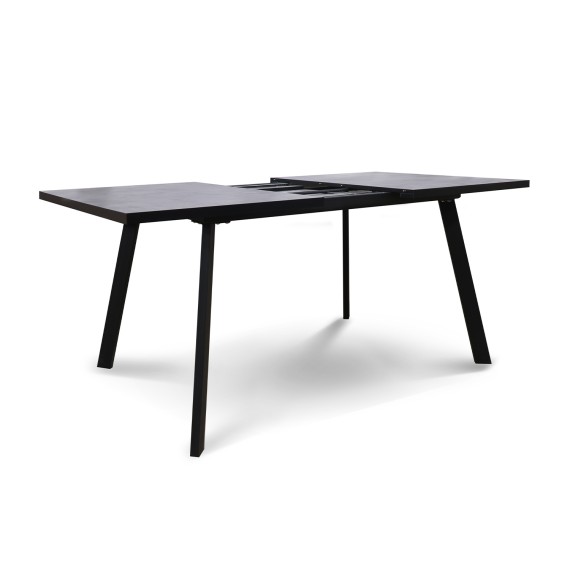 Обеденный стол HOBEL CRYSTAL-140(180)X85 METAL BLACK/K539 GREY (2) 