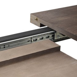 Обеденный стол HOBEL CRYSTAL-140(180)X85 METAL BLACK/DUB BROWN PIGMENT (2) 