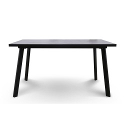 Обеденный стол HOBEL CRYSTAL-140(180)X85 METAL BLACK/K539 GREY (2) 