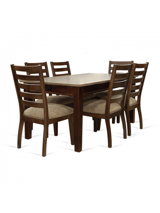 Dining set HOBEL DORA 1+6 BROWN PIGMENT/CH SHO599/2 (8) 