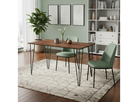 Обеденный стол HOBEL G-01-T METAL BLACK/K090 (1) 