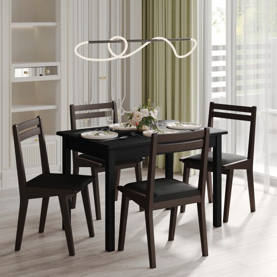 Dining table HOBEL 03A DT (80X120X150) CHOCOLATE PIGMENT (1) 