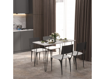 Ճաշասեղան HOBEL G-01-T MTAL BLACK/ANTIK BEYAZ-G (1) 