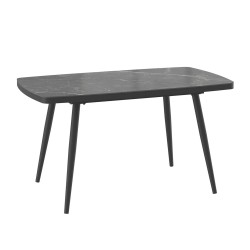 Обеденный стол MAMADOMA KION LUX-110, РАЗДВИЖНОЙ 110(145)X80, STONE BLACK ST СЕР/ЧЕРНЫЙ 1 (УПАК.) 