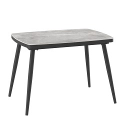 Обеденный стол MAMADOMA KION LUX-110, РАЗДВИЖНОЙ 110(145)X80, STONE GREY ST СЕР/ЧЕРНЫЙ 1 (УПАК.) 