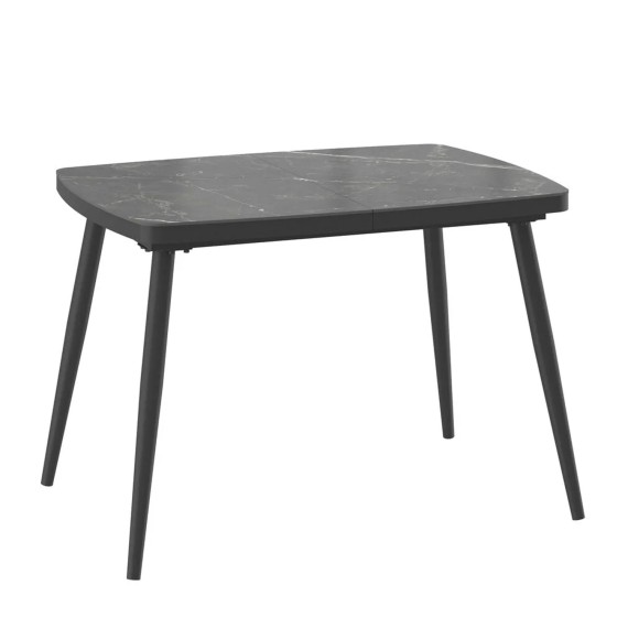 Обеденный стол MAMADOMA KION LUX-110, РАЗДВИЖНОЙ 110(145)X80, STONE BLACK ST СЕР/ЧЕРНЫЙ 1 (УПАК.) 