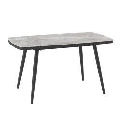 Обеденный стол MAMADOMA KION LUX-110, РАЗДВИЖНОЙ 110(145)X80, STONE GREY ST СЕР/ЧЕРНЫЙ 1 (УПАК.) 