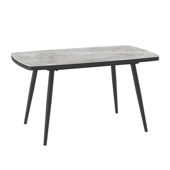 Обеденный стол MAMADOMA KION LUX-110, РАЗДВИЖНОЙ 110(145)X80, STONE GREY ST СЕР/ЧЕРНЫЙ 1 (УПАК.) 