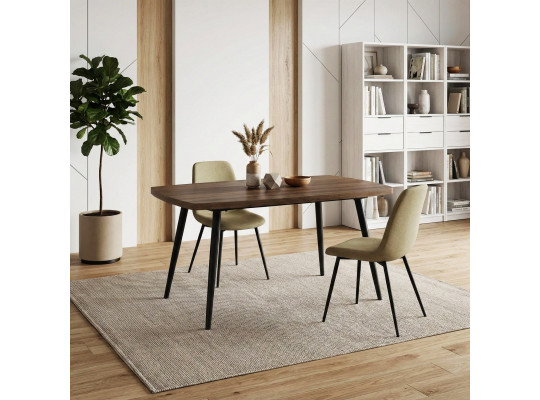 Dining table MAMADOMA KION LUX-140, РАЗДВИЖНОЙ 140(175)X90, ОРЕХ АНЕМОН/ЧЕРНЫЙ 1 (УПАК.) 