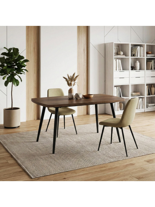 Dining table MAMADOMA KION LUX-140, РАЗДВИЖНОЙ 140(175)X90, ОРЕХ АНЕМОН/ЧЕРНЫЙ 1 (УПАК.) 