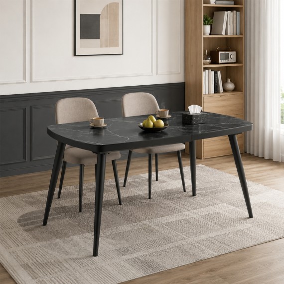 Ճաշասեղան MAMADOMA KION LUX-110, РАЗДВИЖНОЙ 110(145)X80, STONE BLACK ST СЕР/ЧЕРНЫЙ 1 (УПАК.) 
