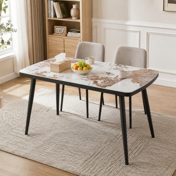 Dining table MAMADOMA KION LUX-130, РАЗДВИЖНОЙ 130(165)X85, ПАНДОРА ГЛЯНЕЦ СТ КЕР/ЧЕРНЫЙ 1 (УПАК.) 