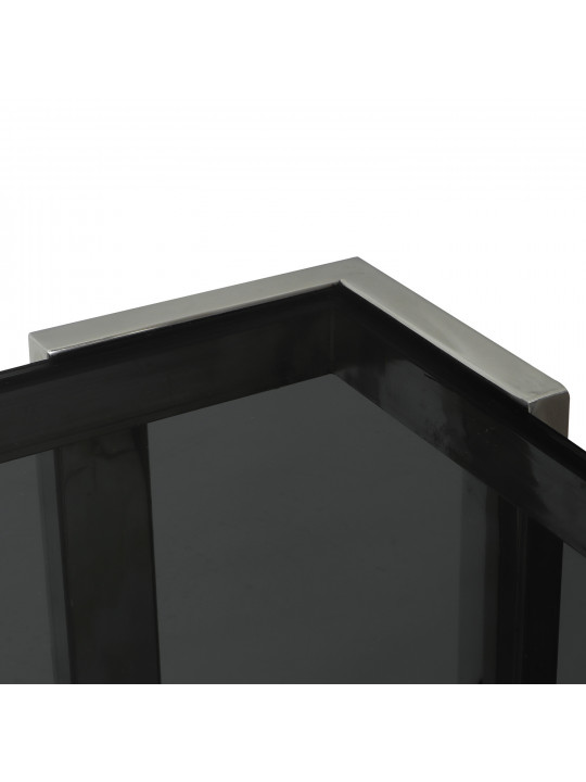 Սուրճի սեղան HOBEL KUBO S.STEEL/BLACK GLASS (2) 